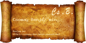 Csomay Benjámin névjegykártya